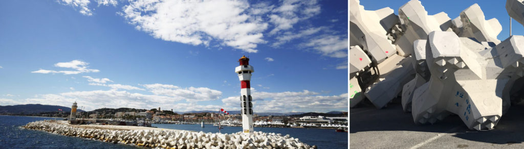 Port de Cannes : Chantier Acropode et digue laubeuf