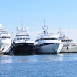 Luxury yachts and superyachts moored in Cannes